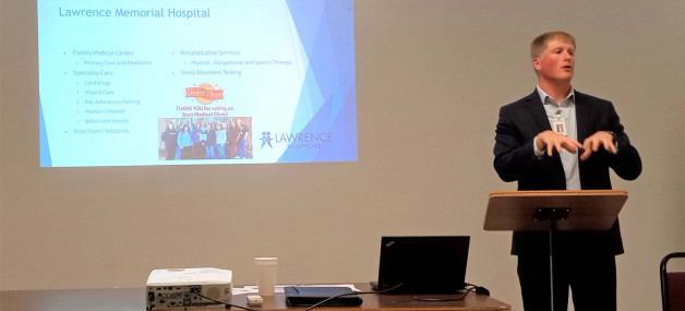 BRTC Foundation Member and Lawrence Healthcare President Josh Conlee Presents Information About Sales Tax Renewal to Lawrence County Chamber of Commerce at Quarterly Meeting