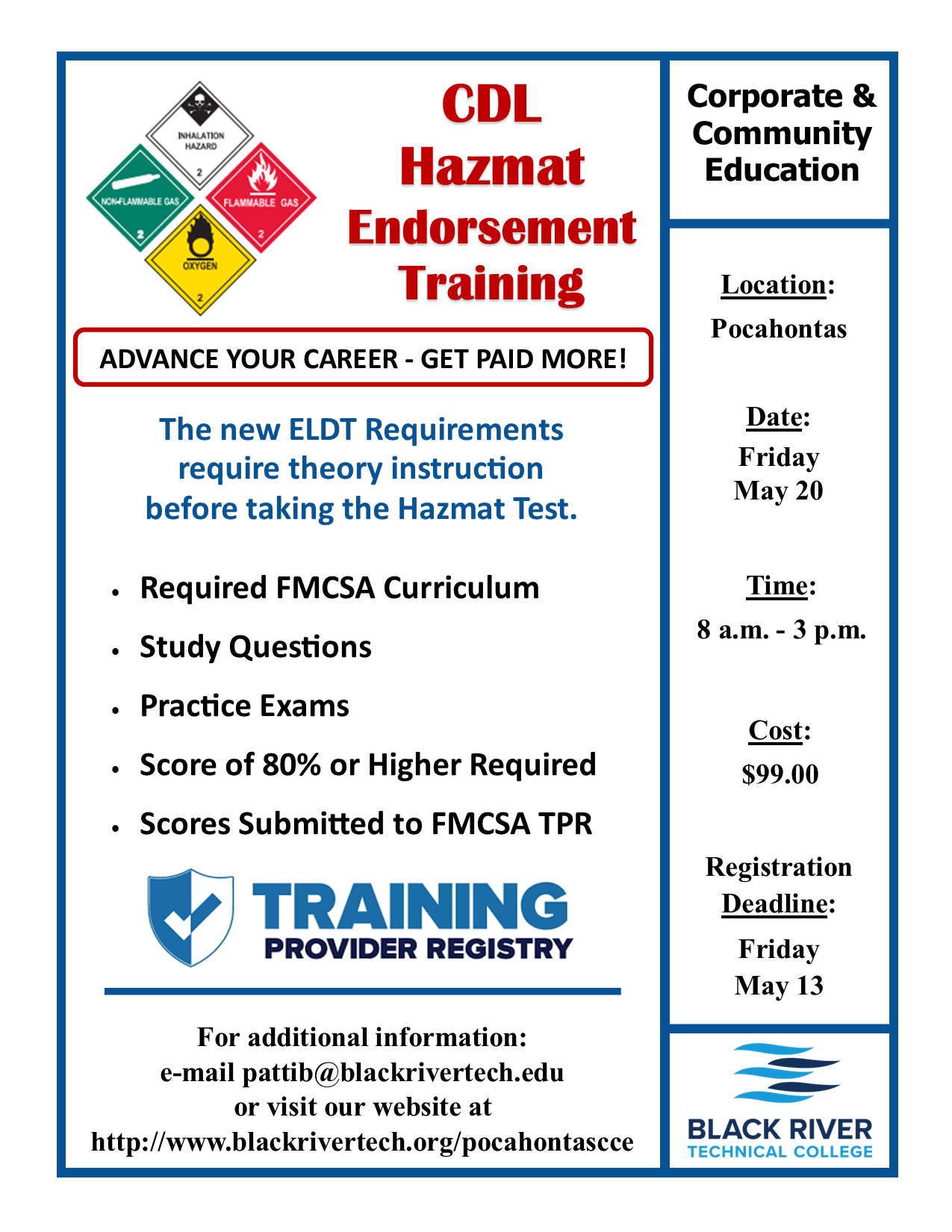 CDL Hazmat Endorsement Training - Black River Technical College