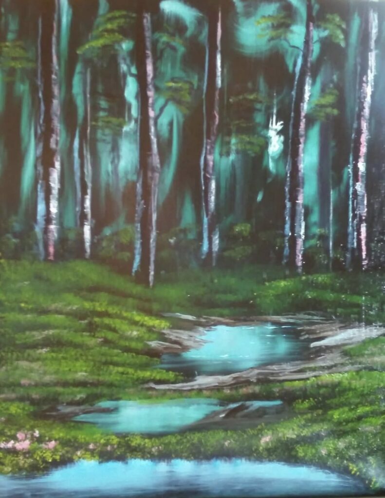 Secluded Forest Bob Ross Painting