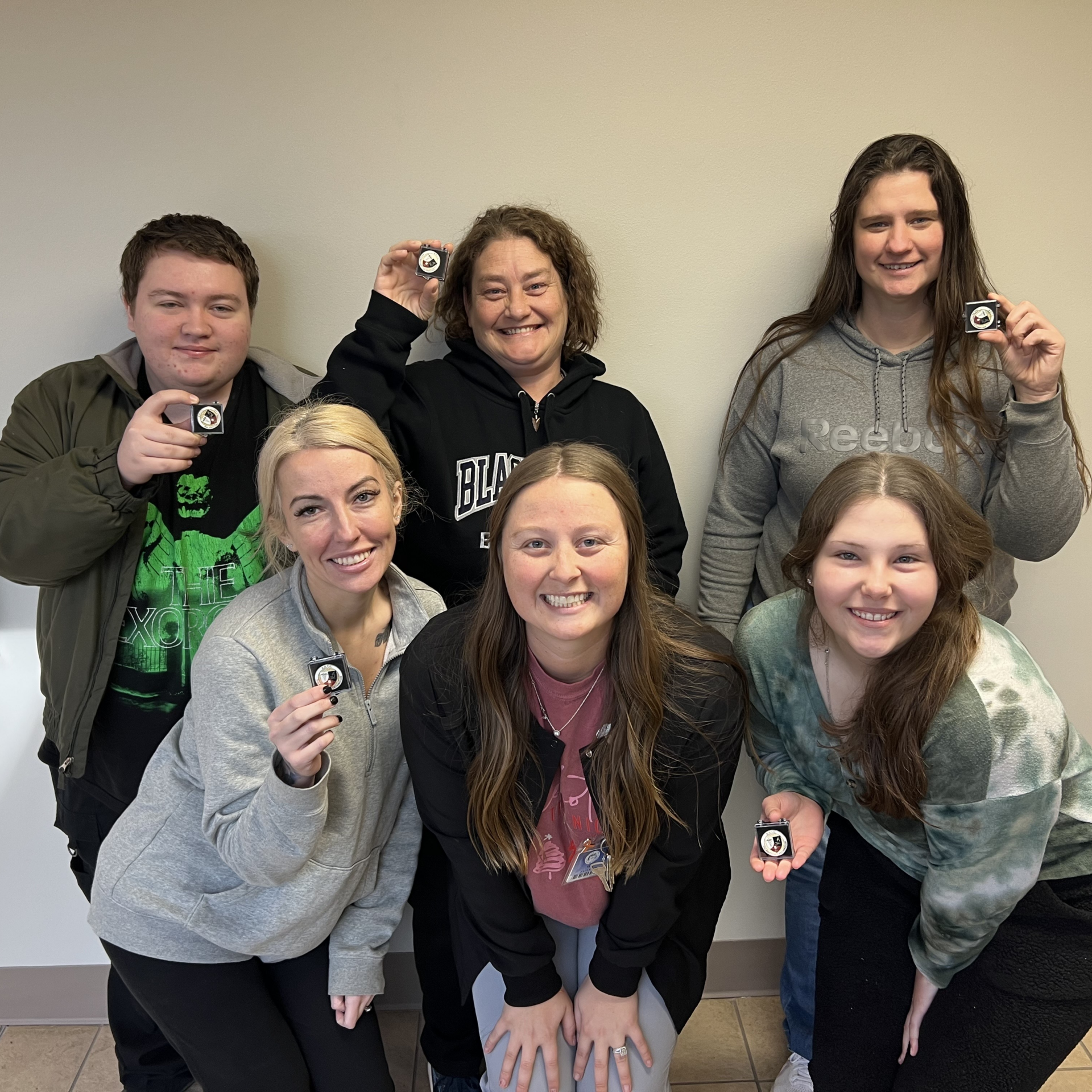 Top Row (left to right): D'Andre Swearengin, Terri Young, and Anna Jones
Bottom Row (left to right): Sarah Arreugin, Director of Phlebotomy Erin Faulkner, and Jodie Fultner