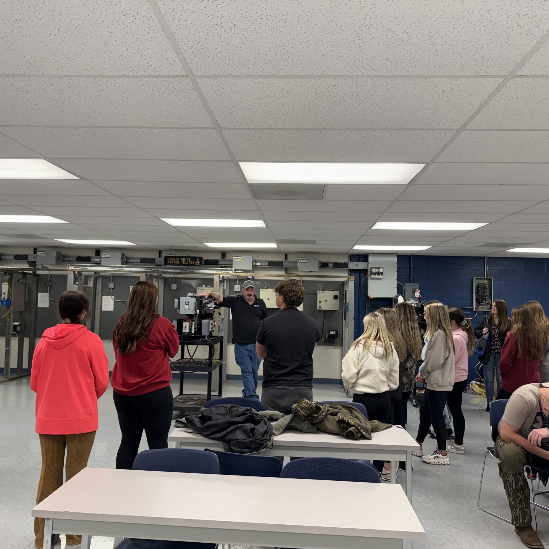 Students visit the Industrial Electricity classroom and hear from Electricity Instructor Joshua Earley.
