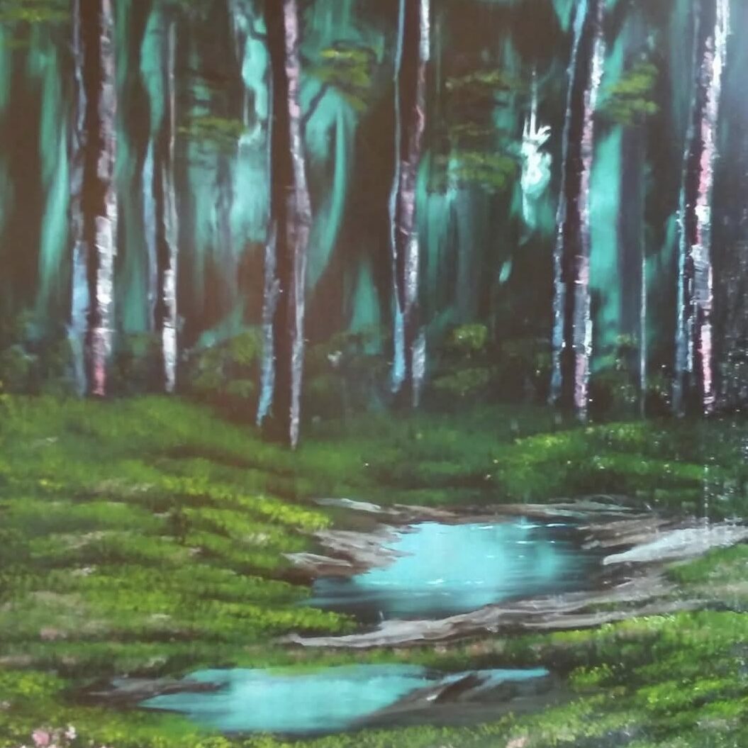 Secluded Forest Bob Ross Painting
