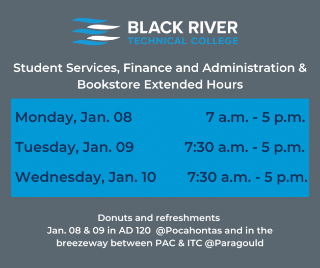 BRTC Student Affairs, Finance & Administration, and Bookstores Extend Hours for First Days of Semester/Hosts Welcome Week Activities